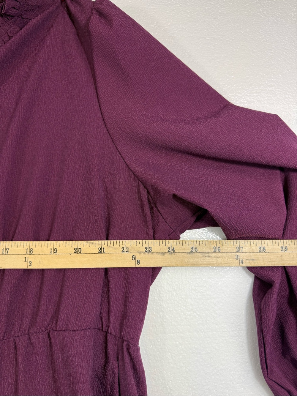 BloomChic Plus-Size Long Sleeve Purple Tiered Midi Dress long sleeve - Picture 8 of 9
